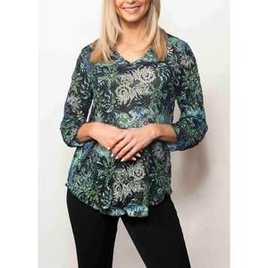 NEW SNO SKINS printed crinkle shirt in rainforest